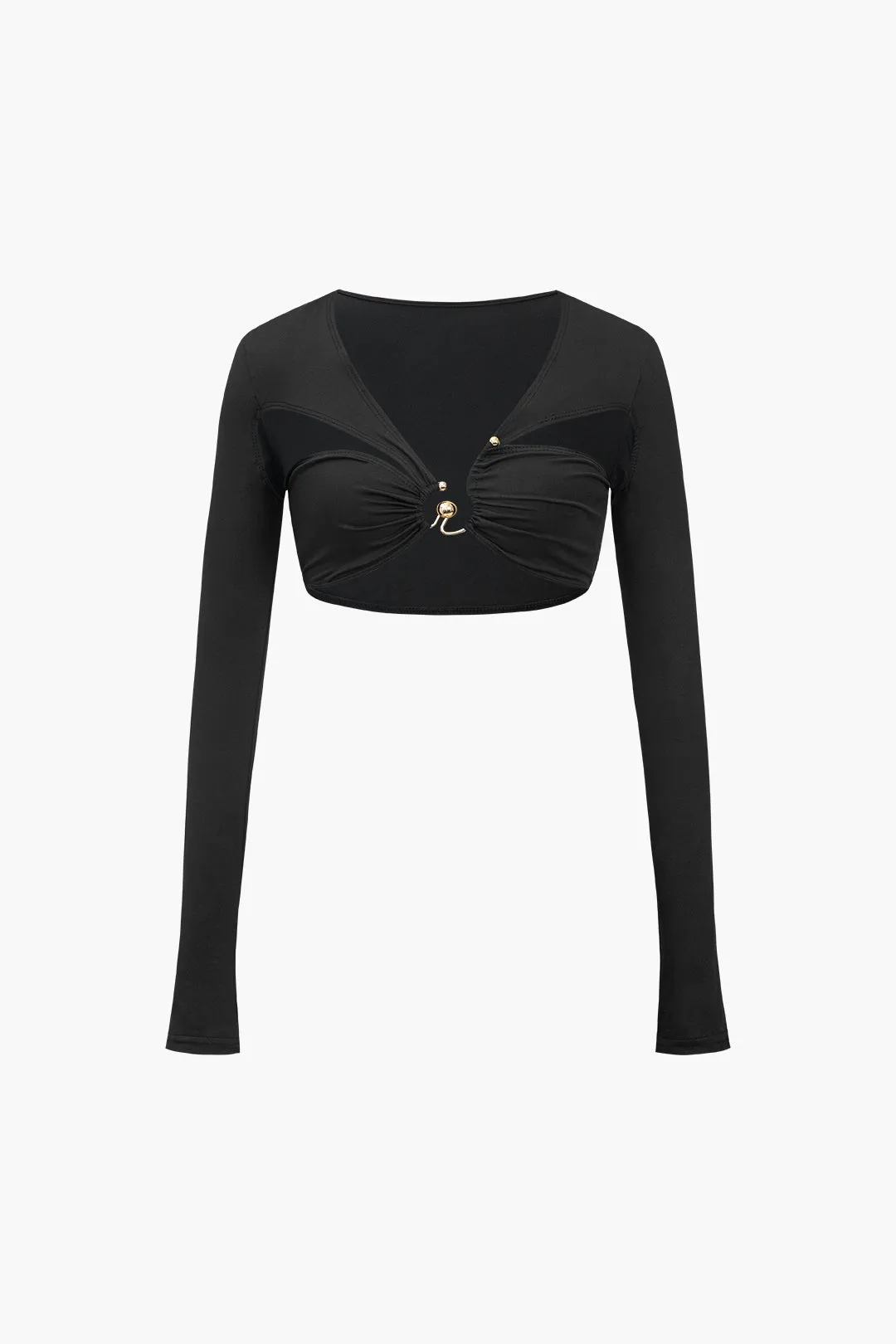 Klip ud ruched langærmet top og nederdel sæt sold by Micas product image thumbnail 5