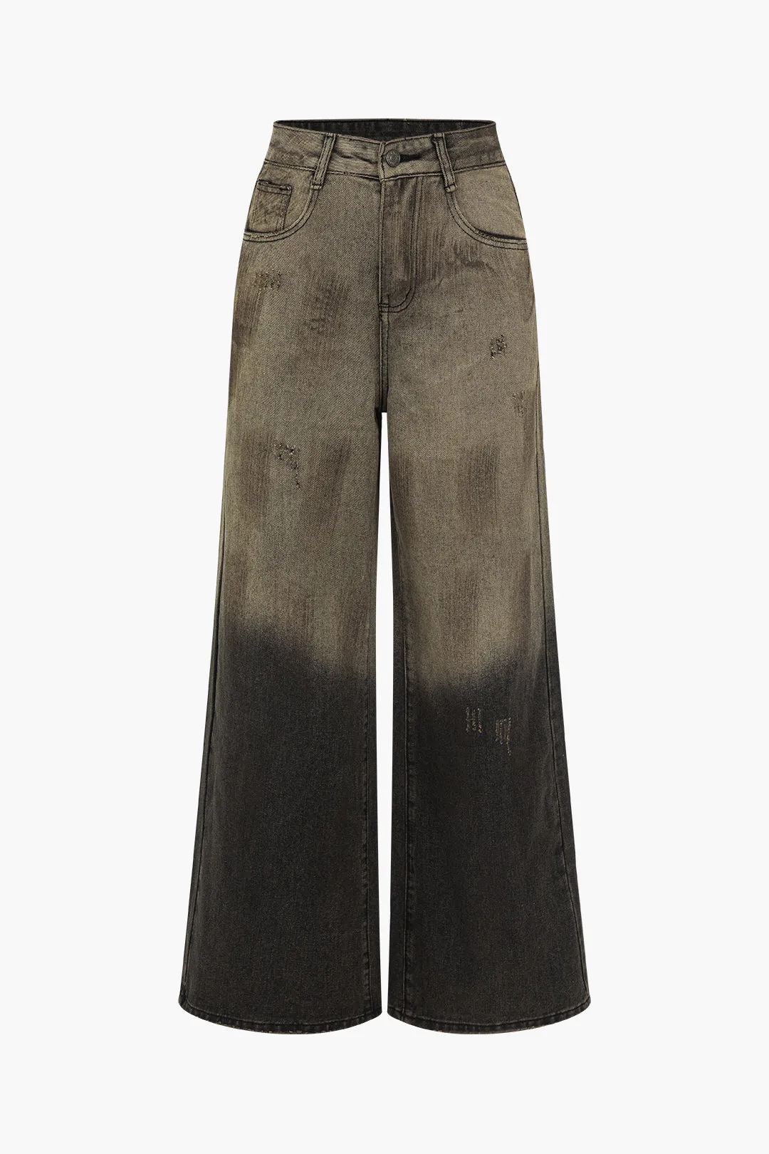 Tie farvestof rippede brede ben jeans sold by Micas