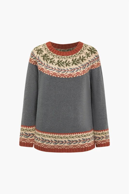 Kontrast sweater langærmet top sold by Micas