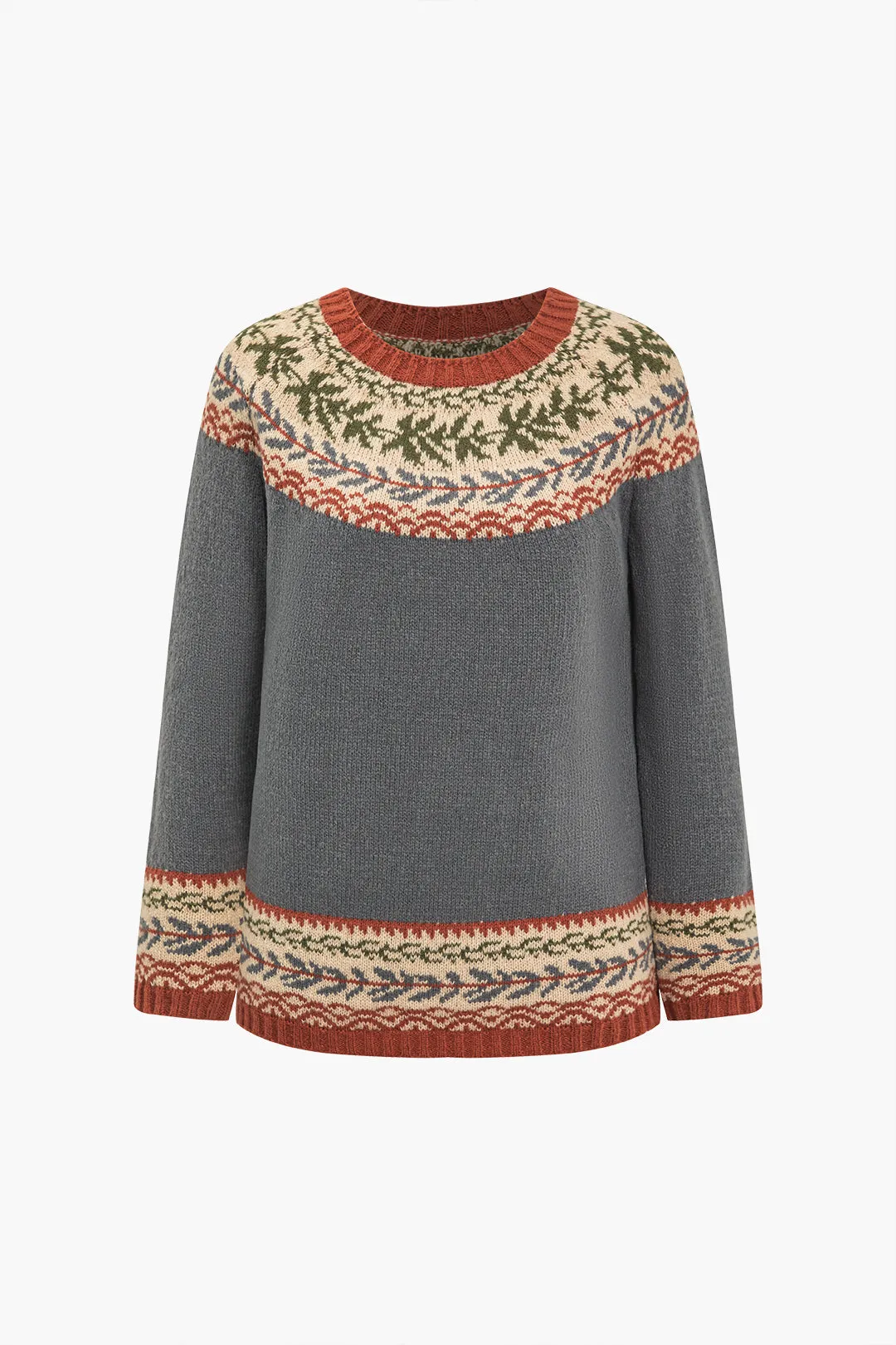 Contrast Sweater Long-Sleeve Top sold by Micas