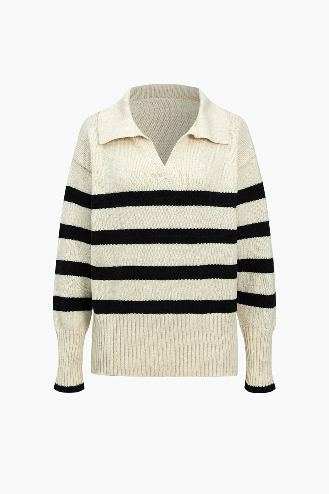 Stripe Sweater Long-Sleeve Top sold by Micas