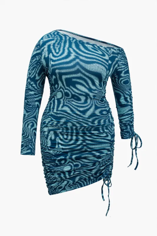 Plus Size Drawstring Long Sleeve Mini Dress sold by Micas