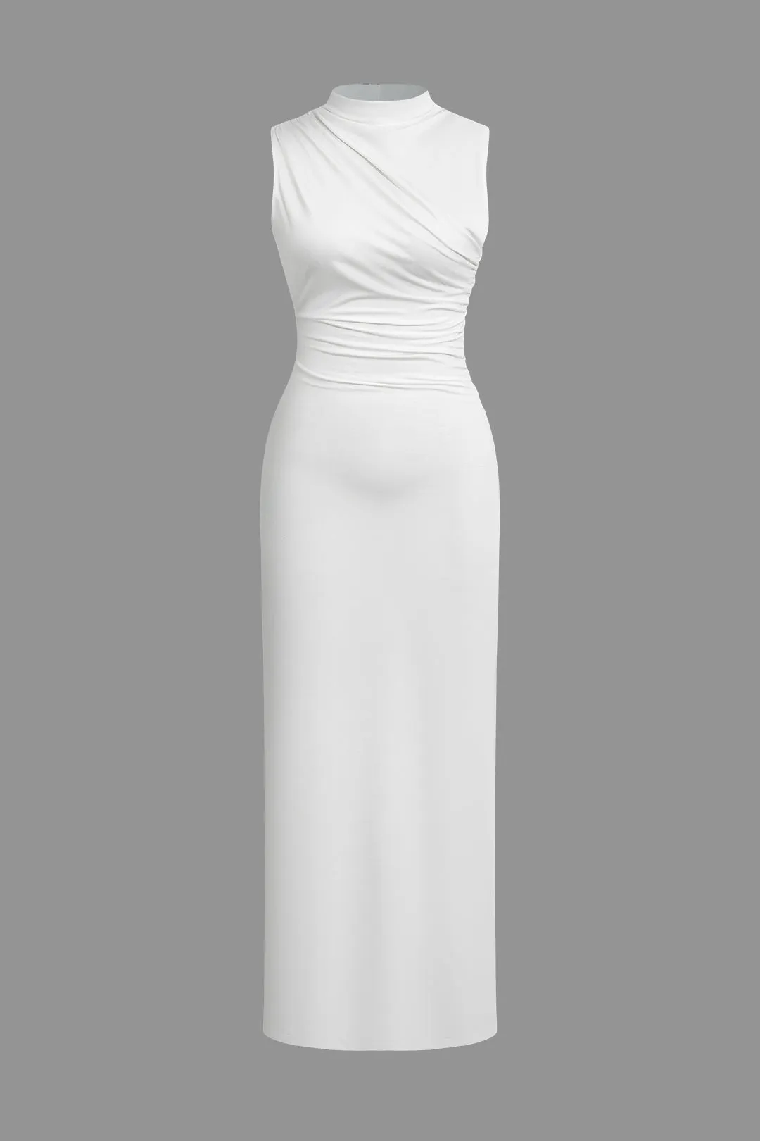 Solid Ruched Maxi -kjole sold by Micas