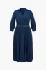 Plus Size Solid Button Belted Maxi Dress sold by Micas