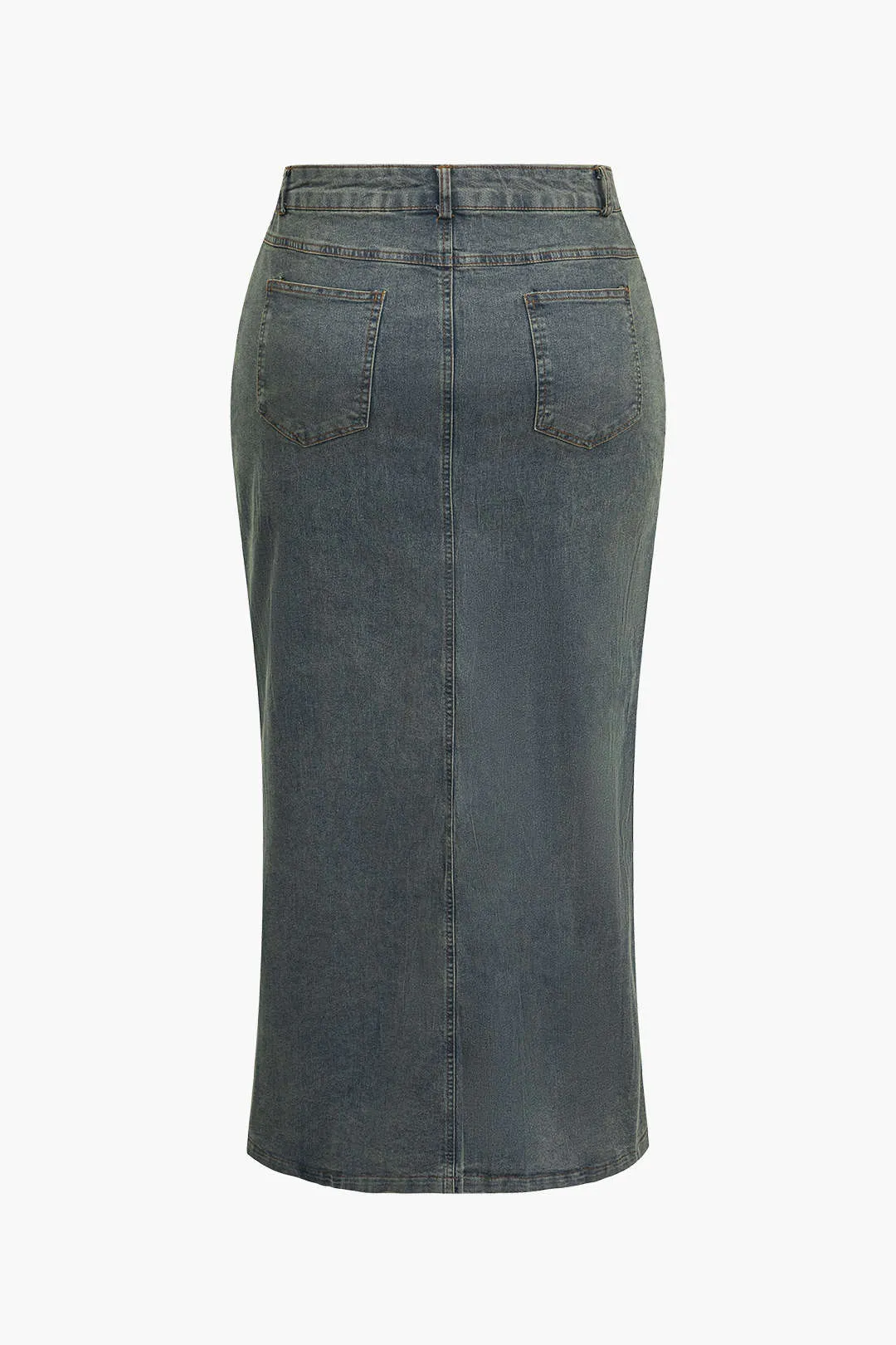 Plus Size Fringe Zipper Denim Skirt Set sold by Micas product image thumbnail 5