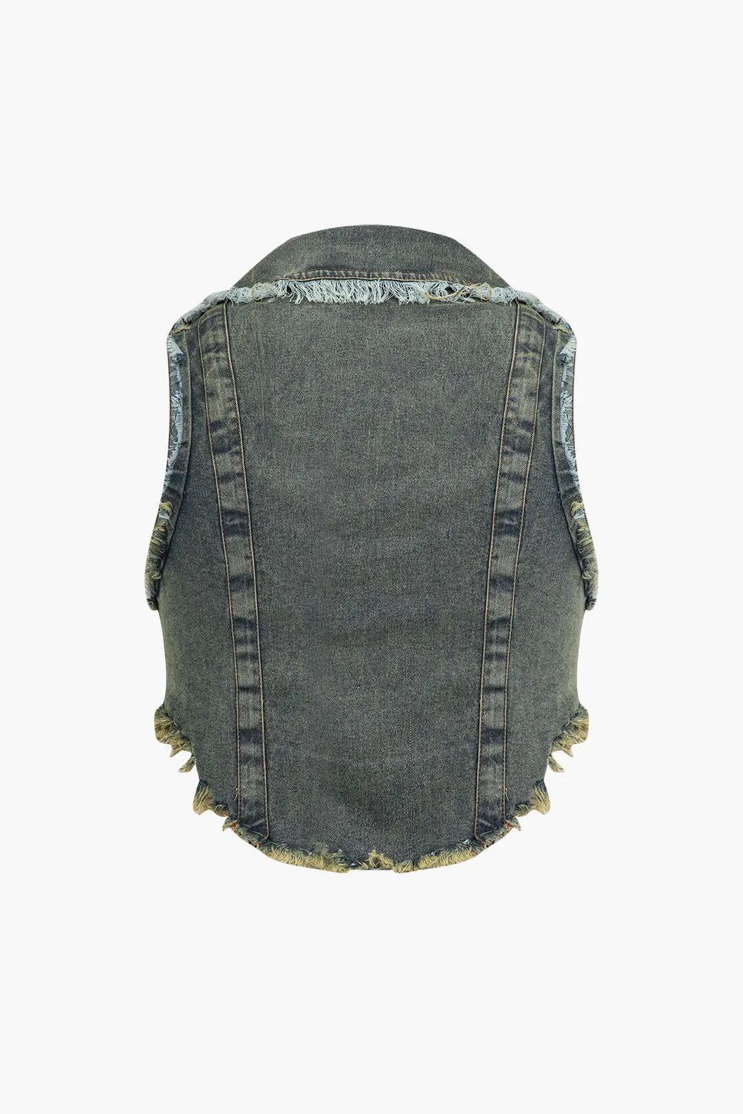 Plus Size Fringe Zipper Denim Skirt Set sold by Micas product image thumbnail 4