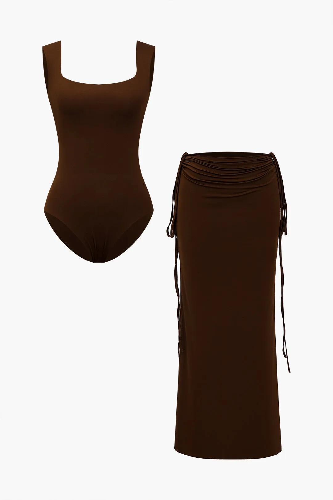 Solid Tank Bodysuit og DrawString nederdel sæt sold by Micas product image thumbnail 2