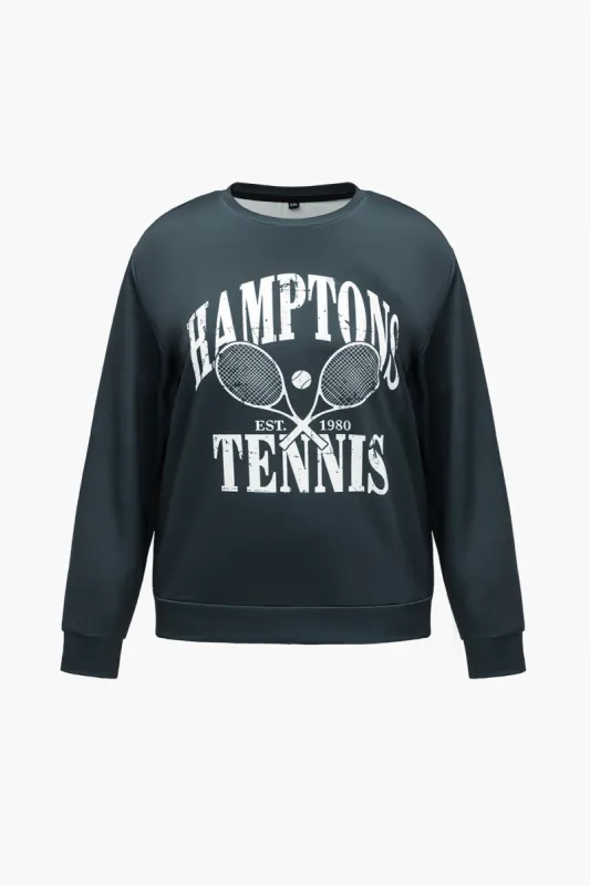Plus Size Letter Print Loose Sweatshirt sold by Micas