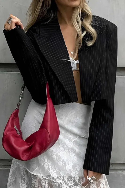 Stripe Print Crop Blazer sold by Micas