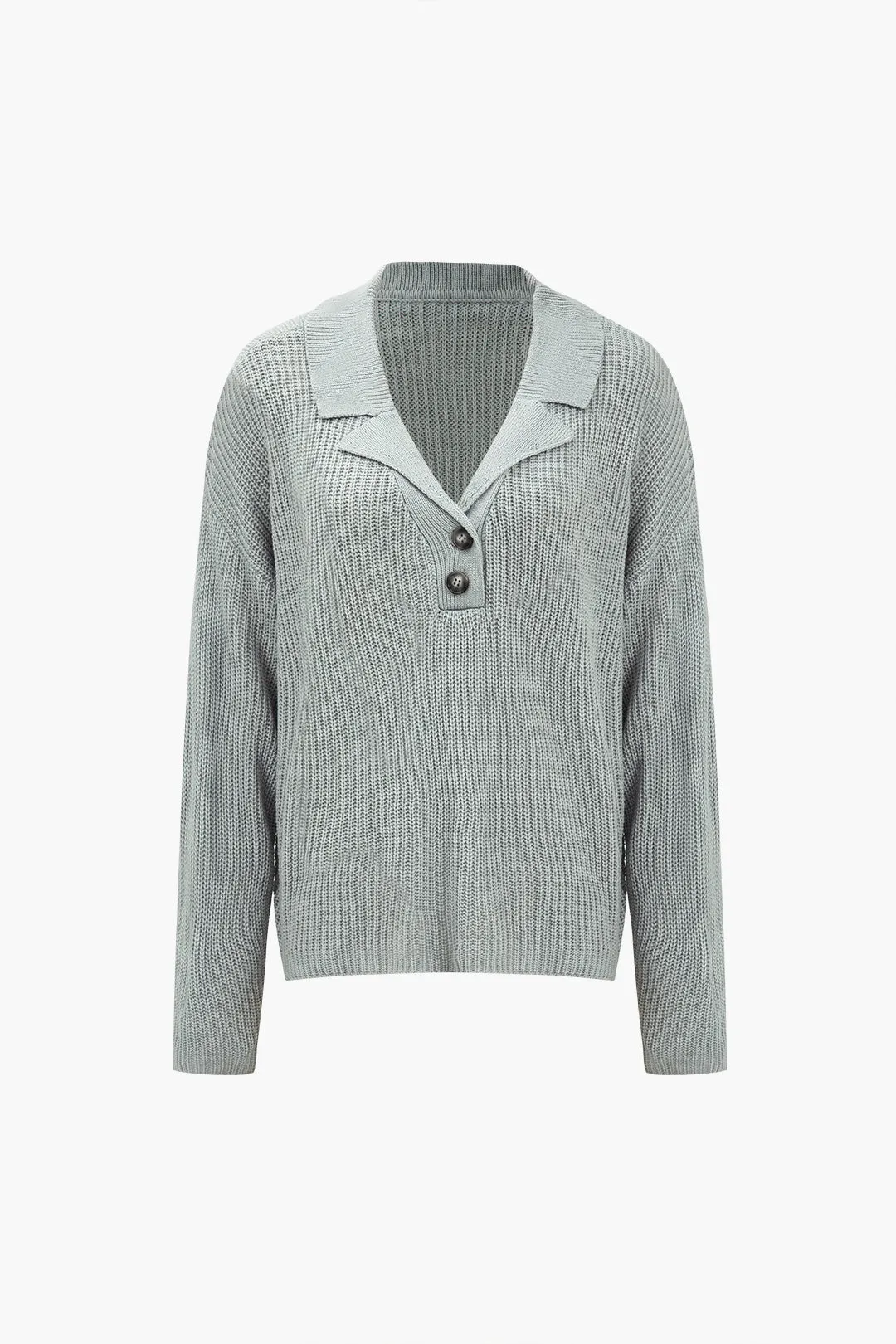 Solid Knit Button Cardigan sold by Micas