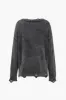 Solid Knit Button Frayed Cardigan sold by Micas