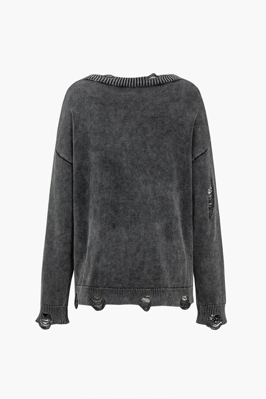 Solid Knit Button Frayed Cardigan sold by Micas product image thumbnail 2