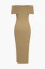 Solid off skulderstrik midi kjole sold by Micas