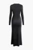 Solid Cut Out Long Sleeve Maxi Dress sold by Micas