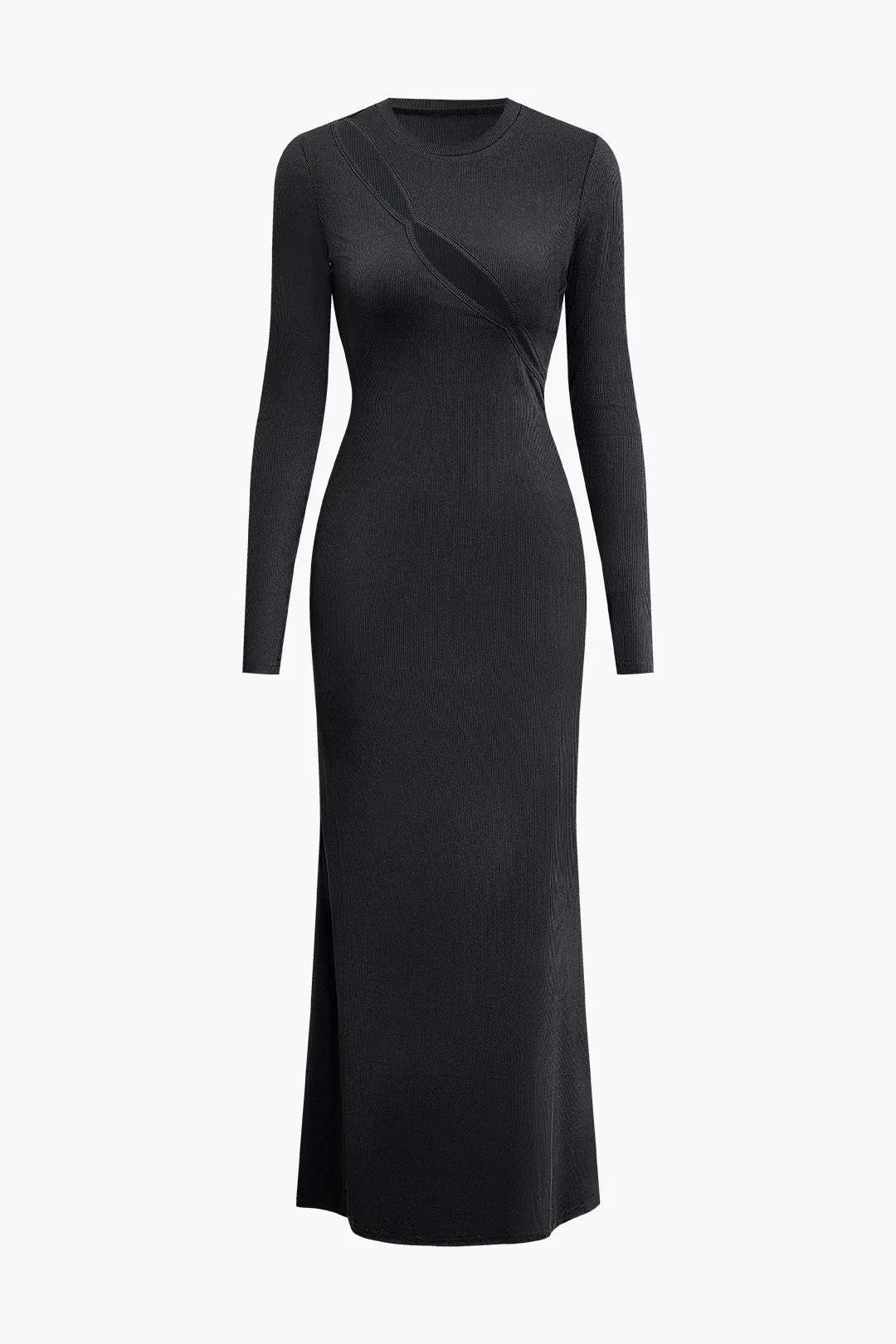 Solid Cut Out Long Sleeve Maxi Dress sold by Micas
