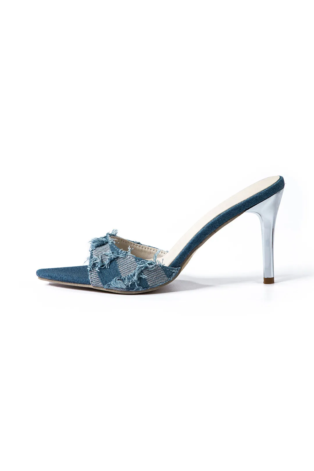 Denim Pointed Toe Mid Heel Sandals sold by Micas product image thumbnail 2