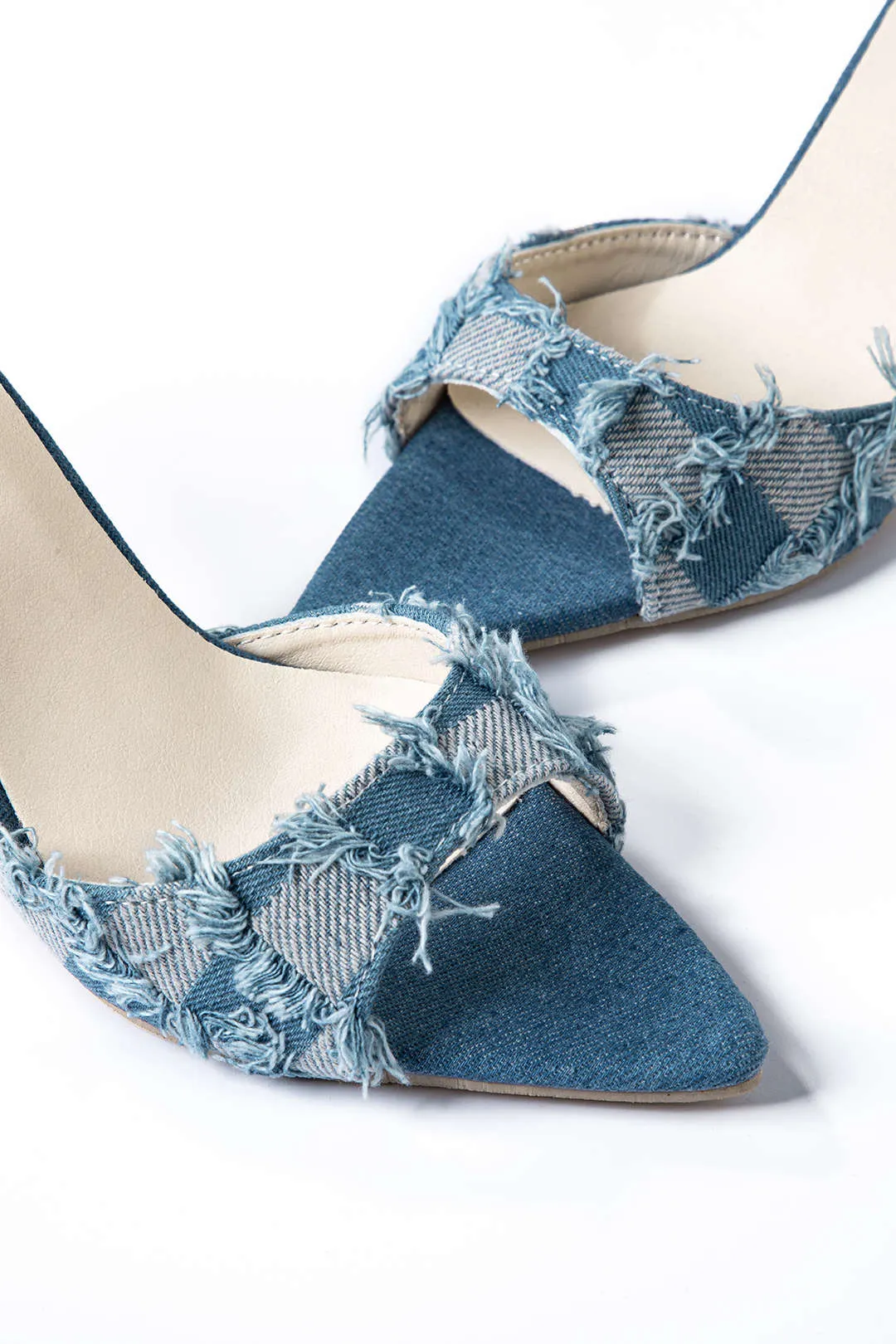 Denim Pointed Toe Mid Heel Sandals sold by Micas product image thumbnail 3