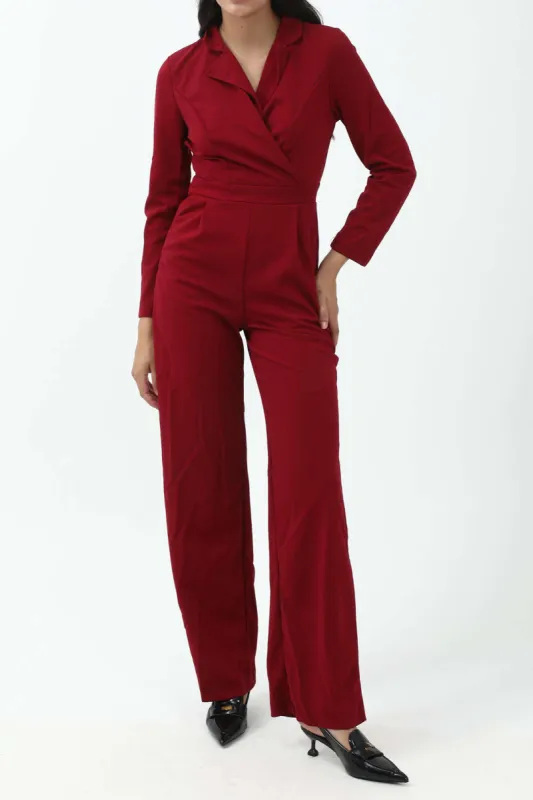 Basic Solid Blazer Jumpsuit sold by Micas
