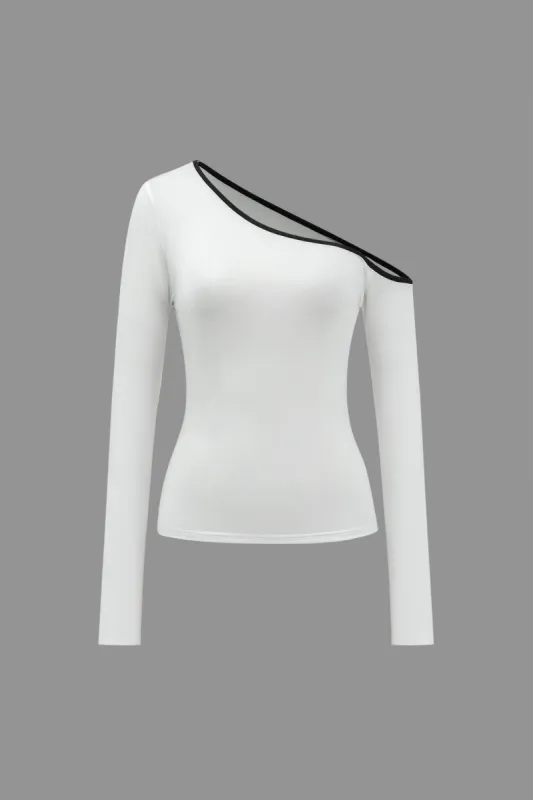 Kontrastbinding langærmet top made by Micas