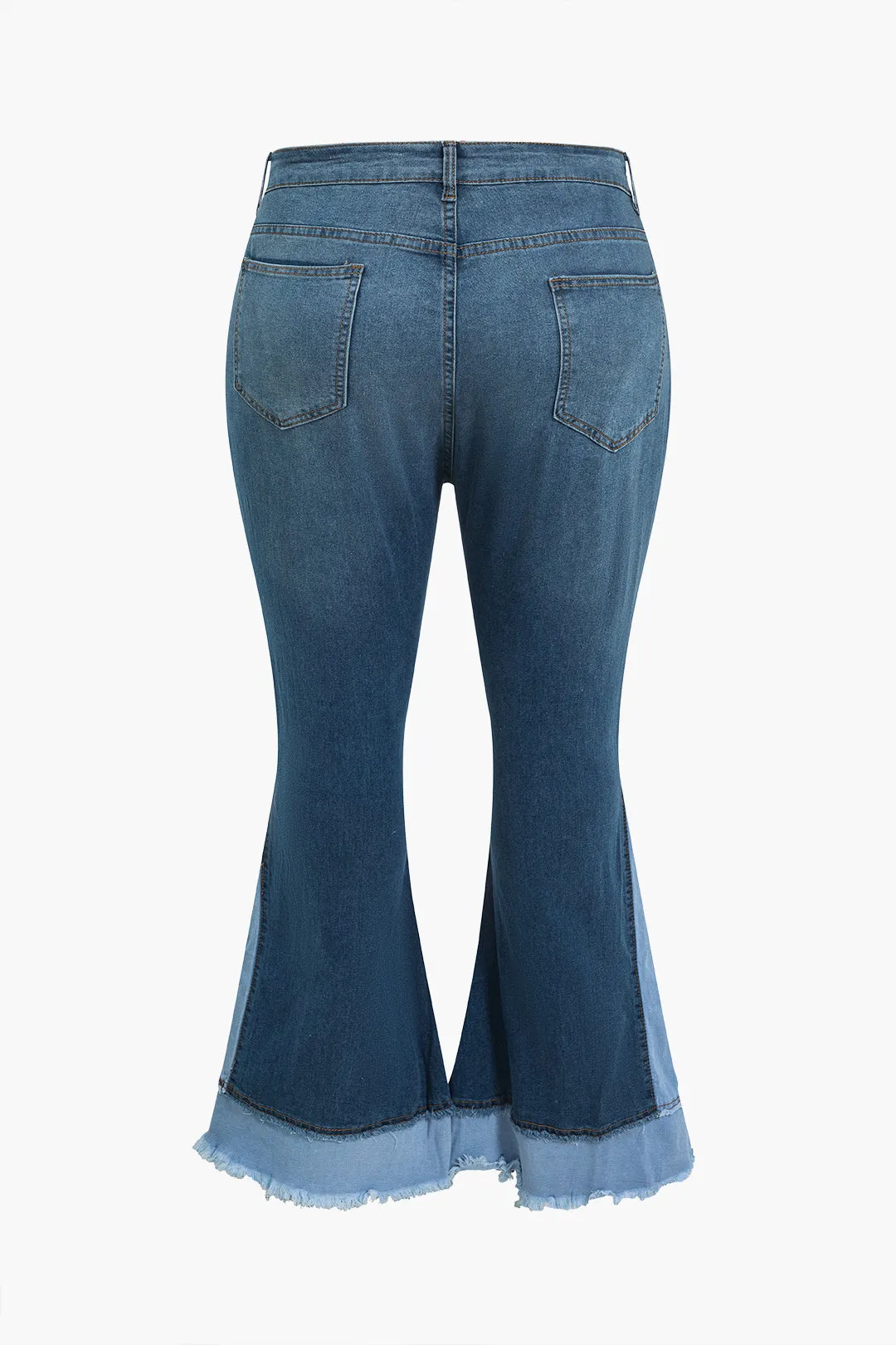 Plus størrelse frynse farveblok blussede ben jeans sold by Micas product image thumbnail 2
