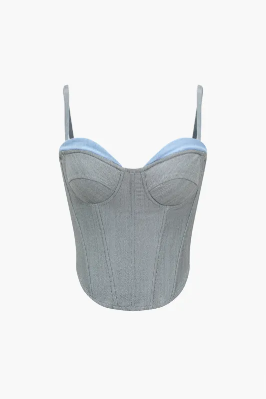 Farveblok print korset lynlås cami top sold by Micas
