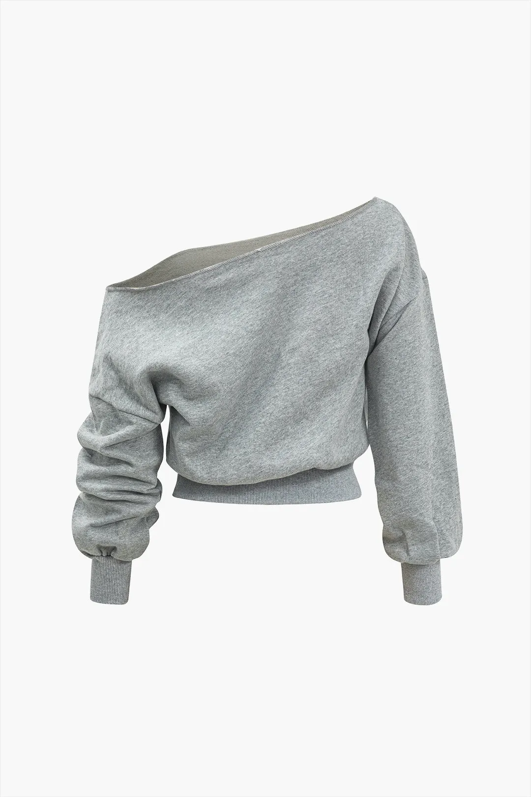 Solid asymmetrisk rynket sweatshirt sold by Micas product image thumbnail 2