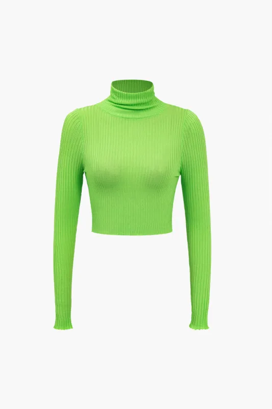 Basic Solid Cropped Long Sleeve Pullover Top sold by Micas