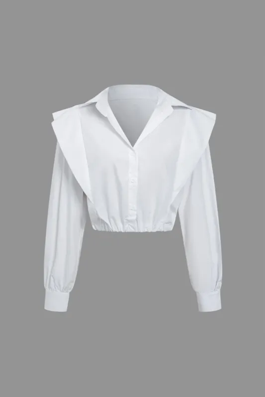 Basic solid langærmet skjorte sold by Micas