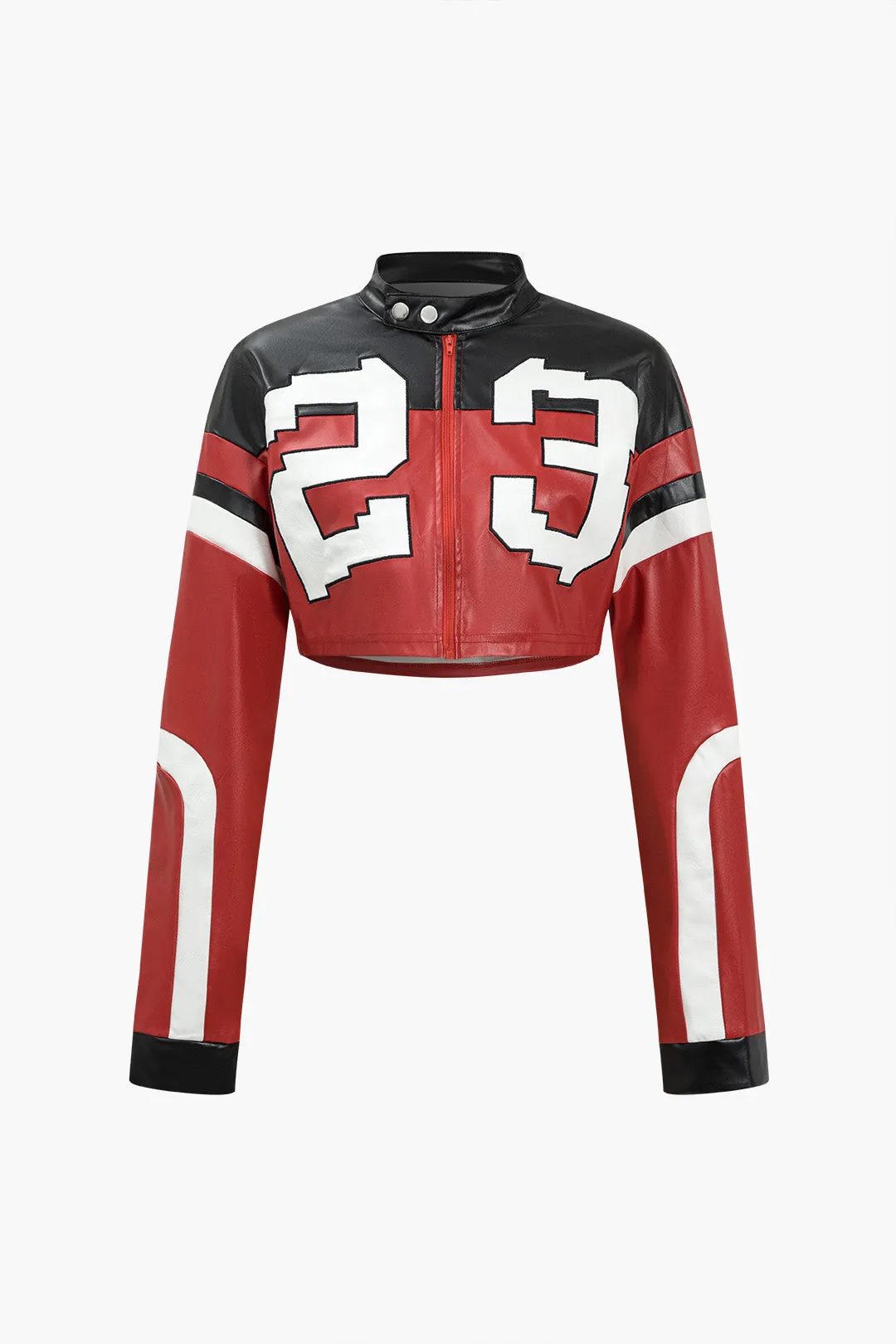 Faux Leather Crop Jacket sold by Micas