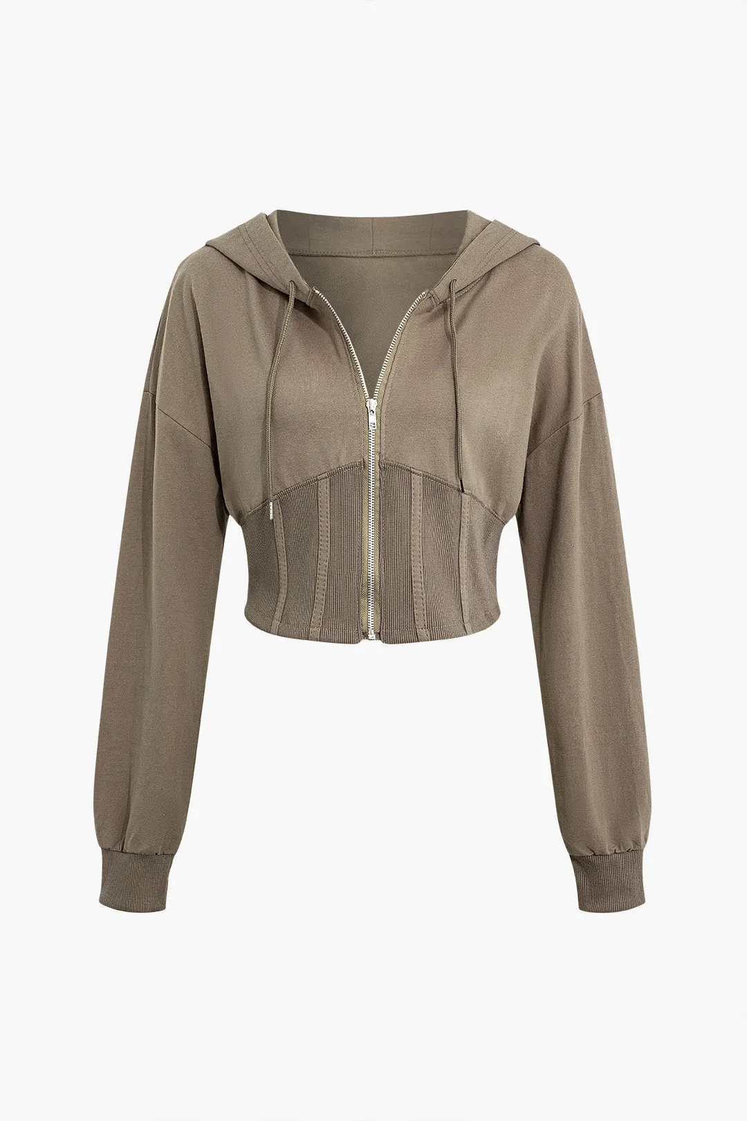 Solid hættejakke med snorestikninger sold by Micas