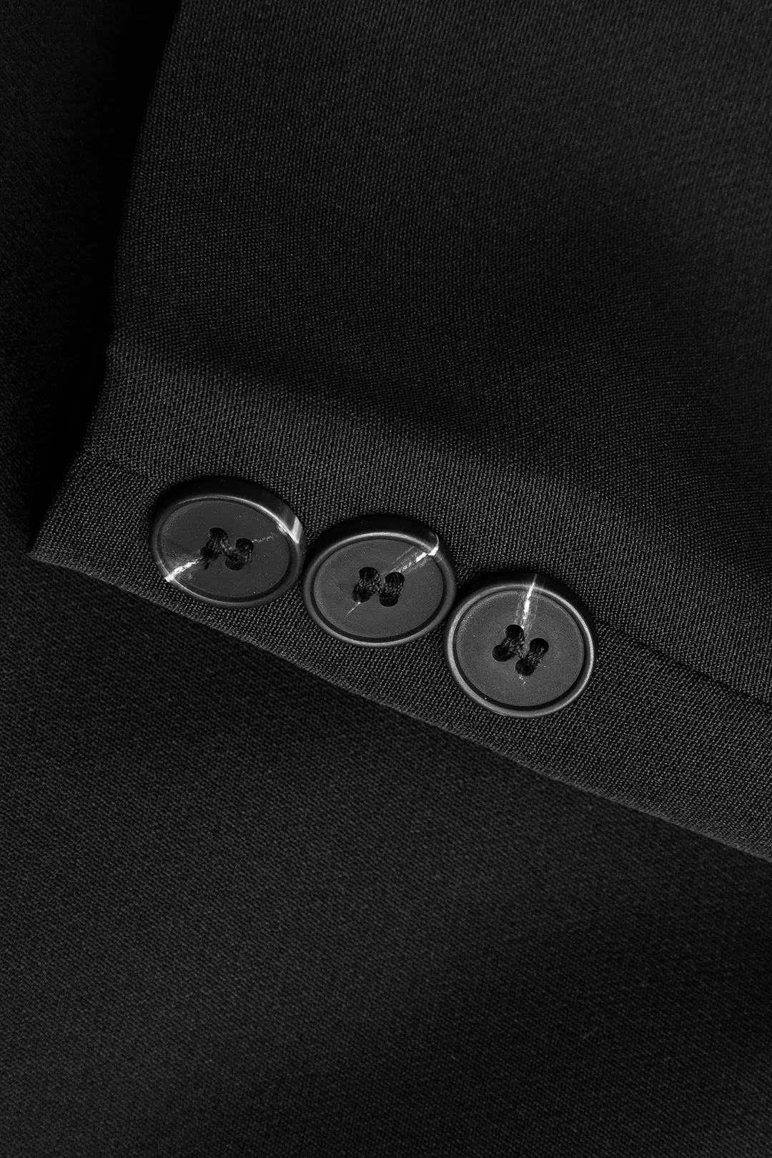 Solid Blending Faux Leather Button Pocket Blazers sold by Micas product image thumbnail 4