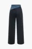 Patchwork Denim Colour Block Zipper Jeans sold by Micas