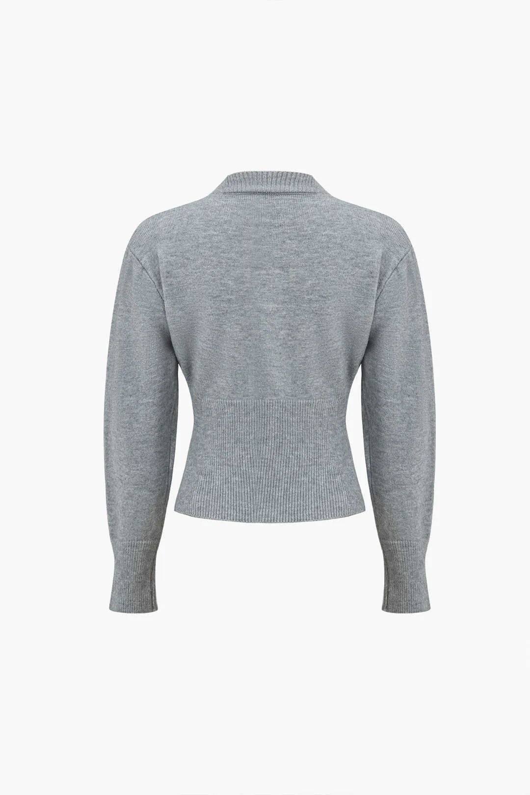 Solid lynlås sweater langærmet top sold by Micas product image thumbnail 5