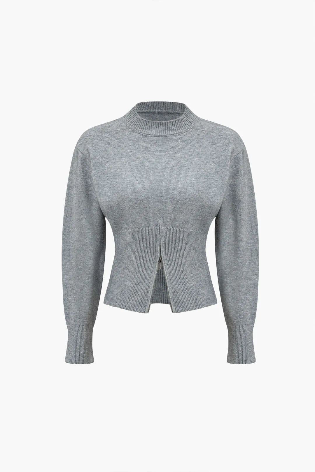 Solid lynlås sweater langærmet top sold by Micas product image thumbnail 4