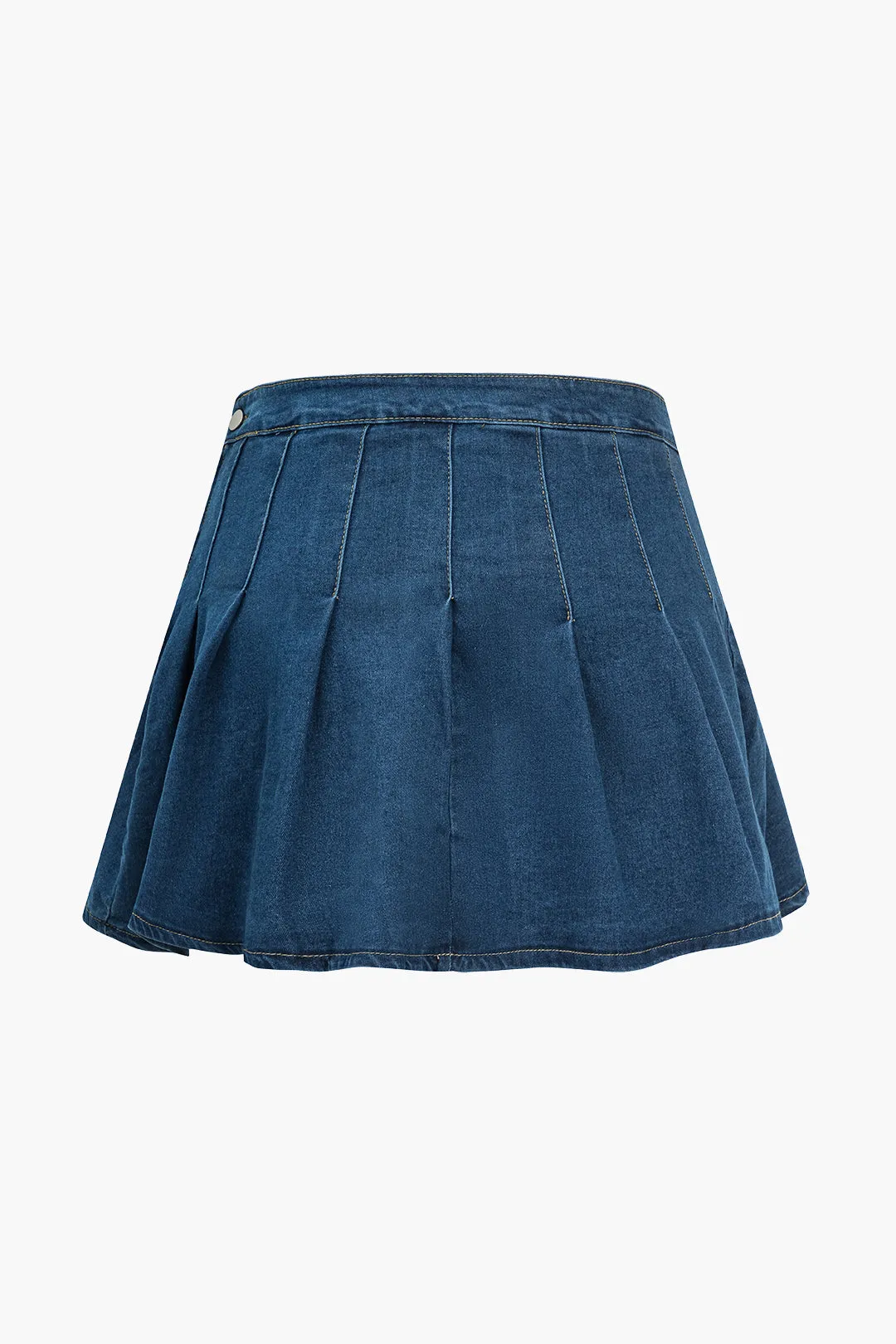 Plus Size Solid Denim Pleated Mini Dress sold by Micas product image thumbnail 2