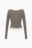 Color Block Button Long-Sleeve Top sold by Micas