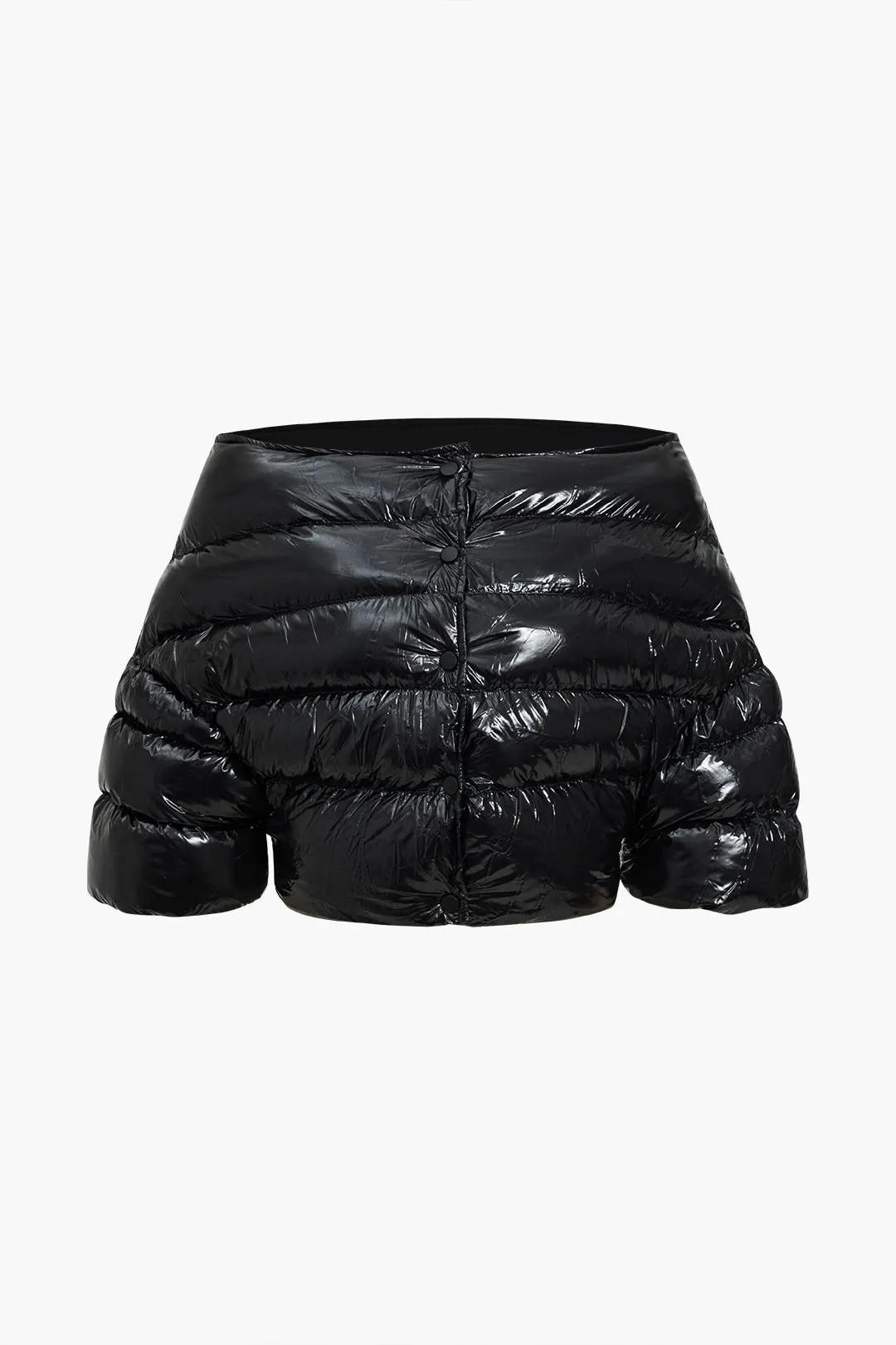 Solid Button Boat Neck Puffer sold by Micas