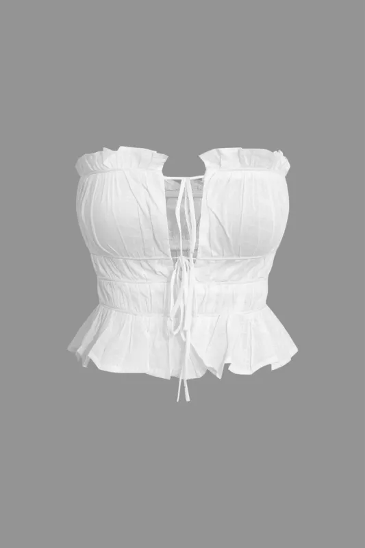 Solid stropløs flæse-top made by Micas
