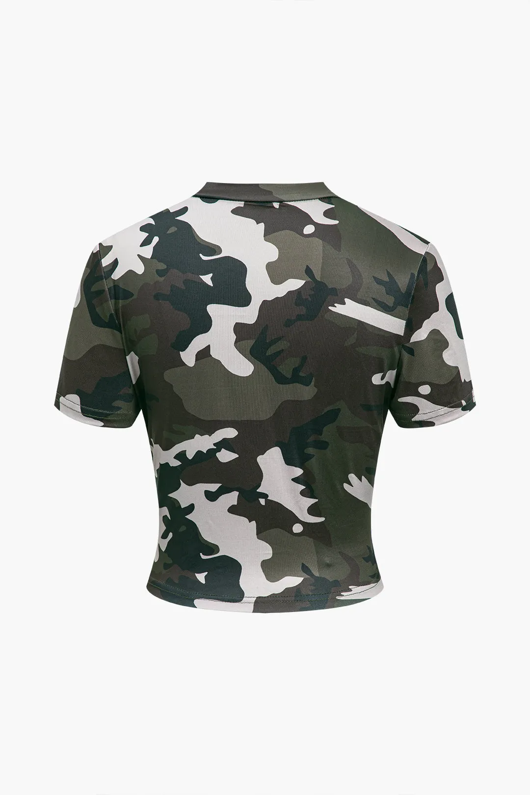 Camo Print Frynse Pocket Top Og Bukse Sæt sold by Micas product image thumbnail 4