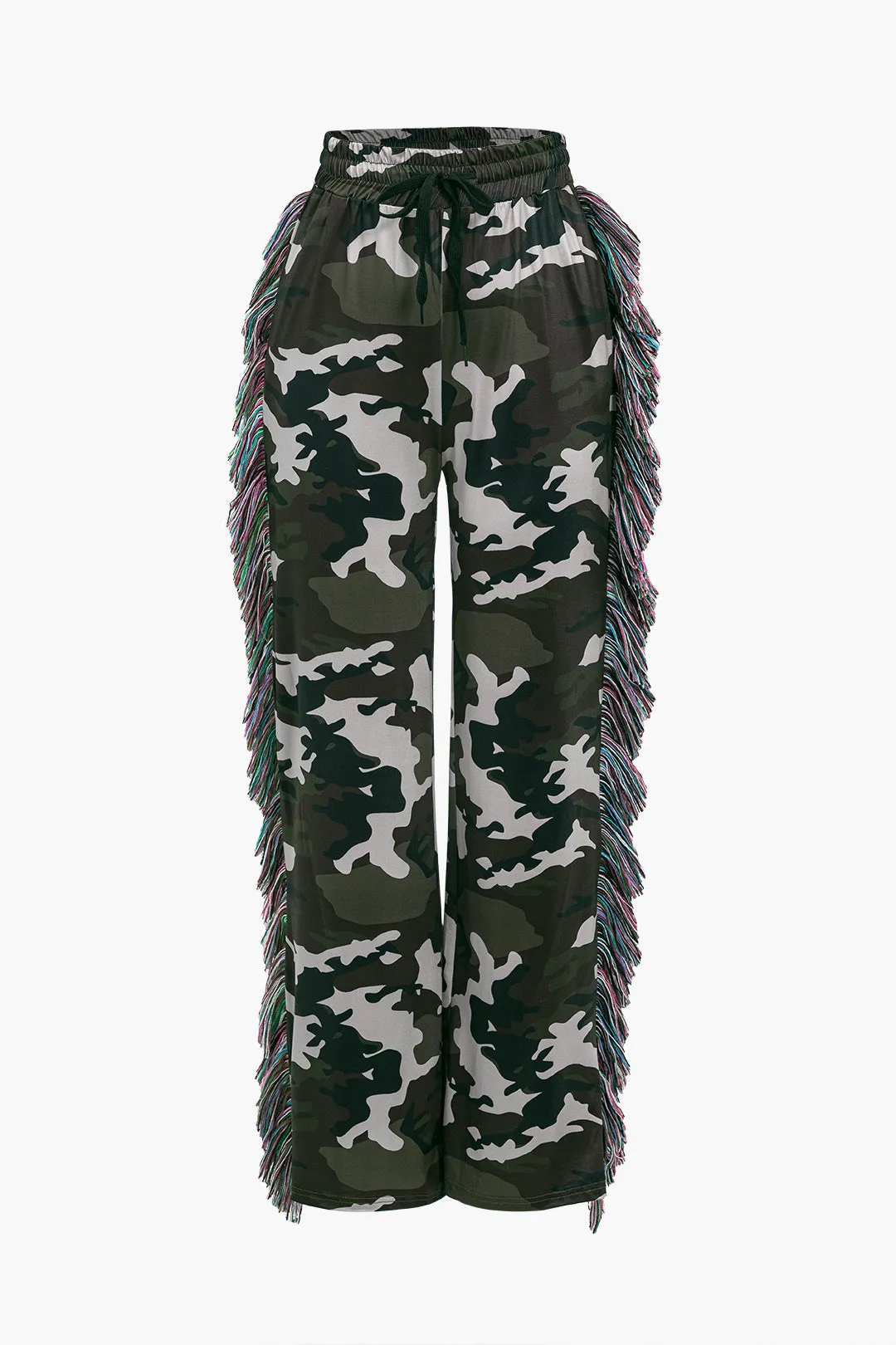 Camo Print Frynse Pocket Top Og Bukse Sæt sold by Micas product image thumbnail 3