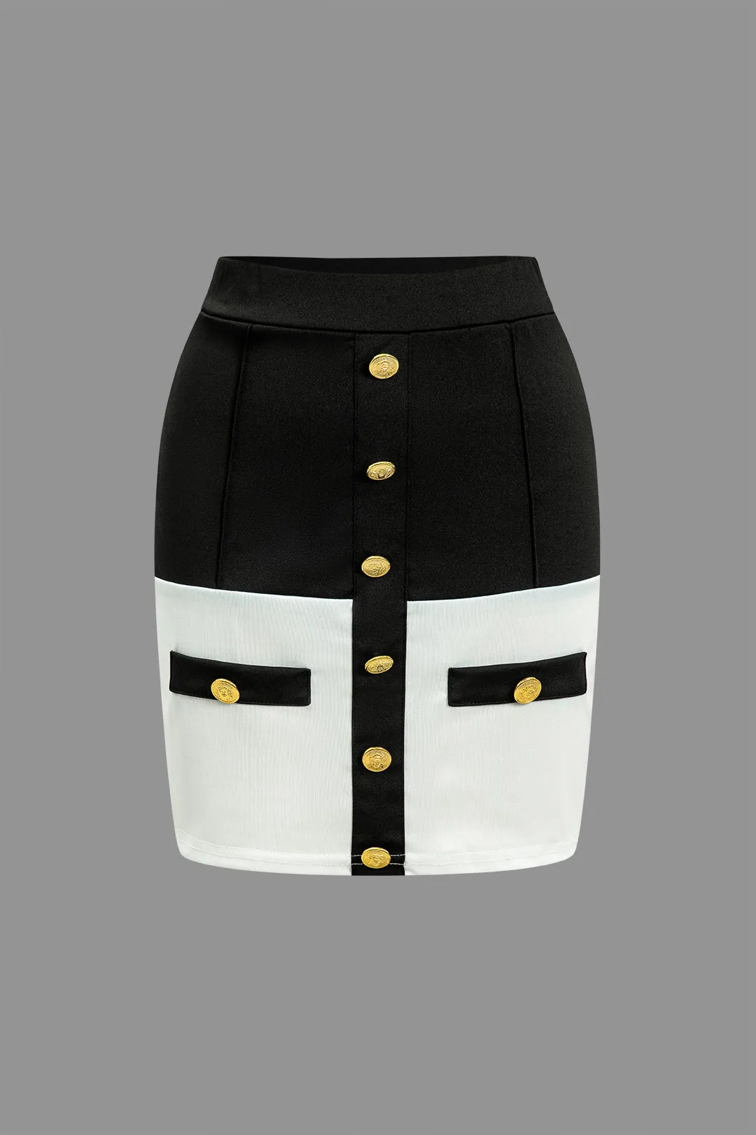 Farveblok knap lommenederdel sæt sold by Micas product image thumbnail 3