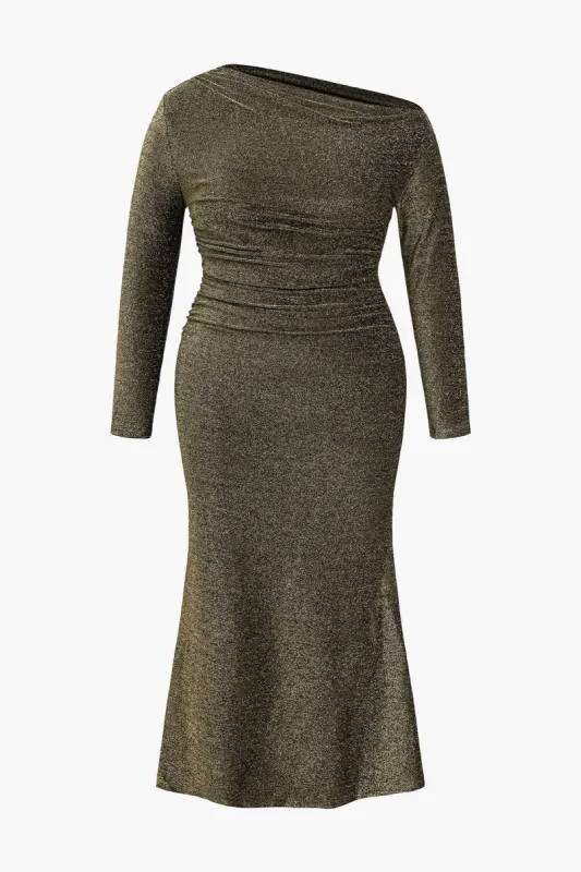 Plus størrelse glitter bodycon maxi kjole sold by Micas