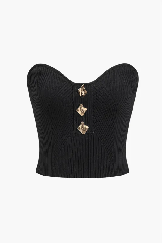 Solid strik knap detaljeret rør top sold by Micas