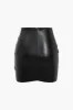 Ruched nederdel i solidt imiteret læder sold by Micas