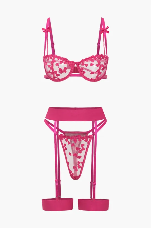 Blondebroderi Bustier Bælte Lingeri Strømpebånd Sæt sold by Micas