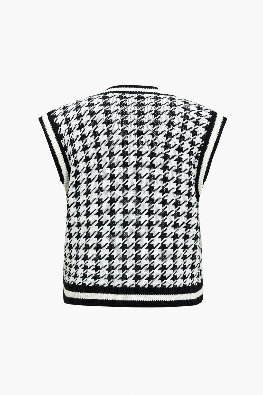 Plus Size Houndstooth Print Knit Vest sold by Micas product image thumbnail 2