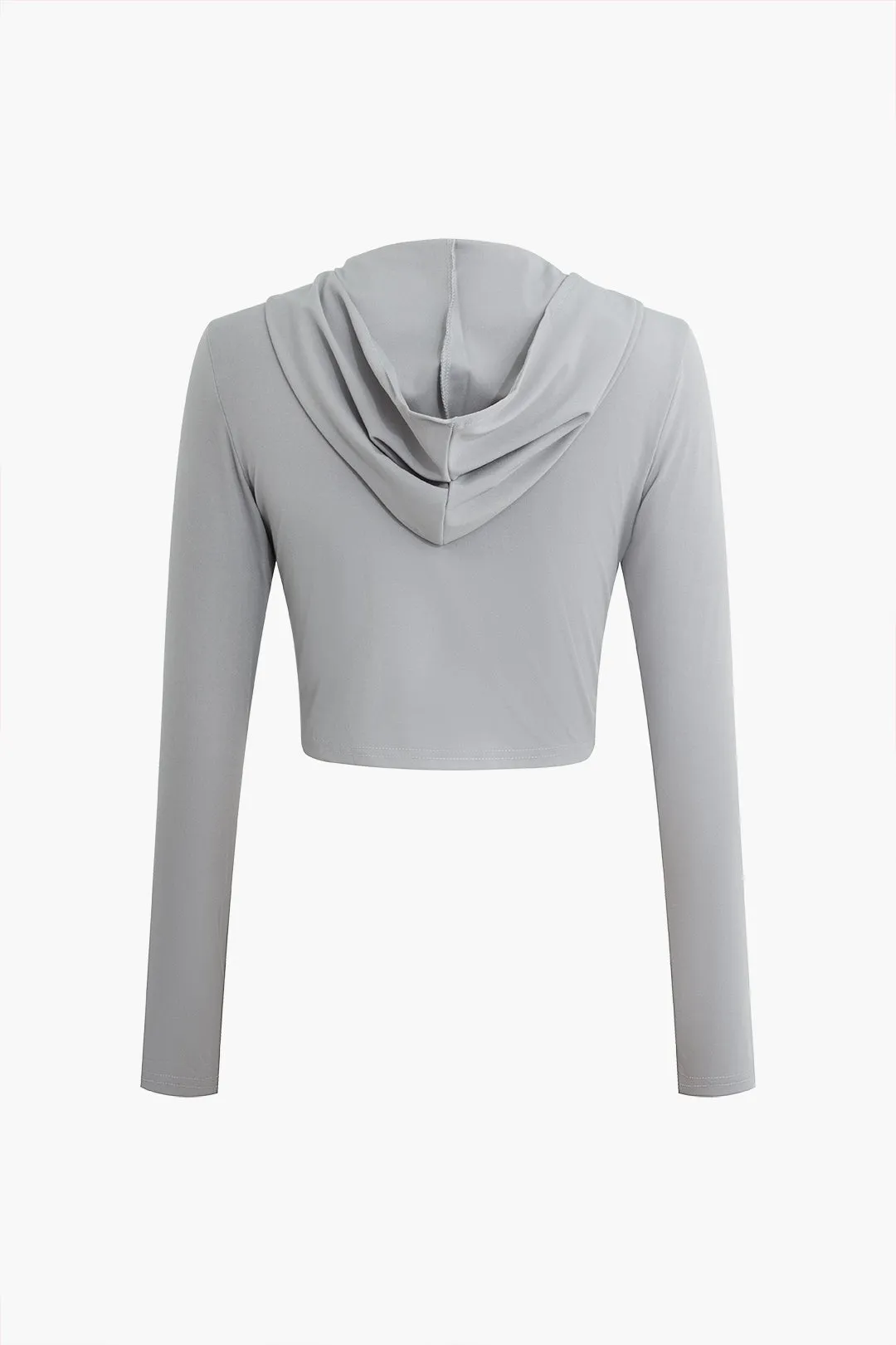 Colorblock Zip-Up Crop-jakke med hætte og leggings med høj talje sold by Micas product image thumbnail 4