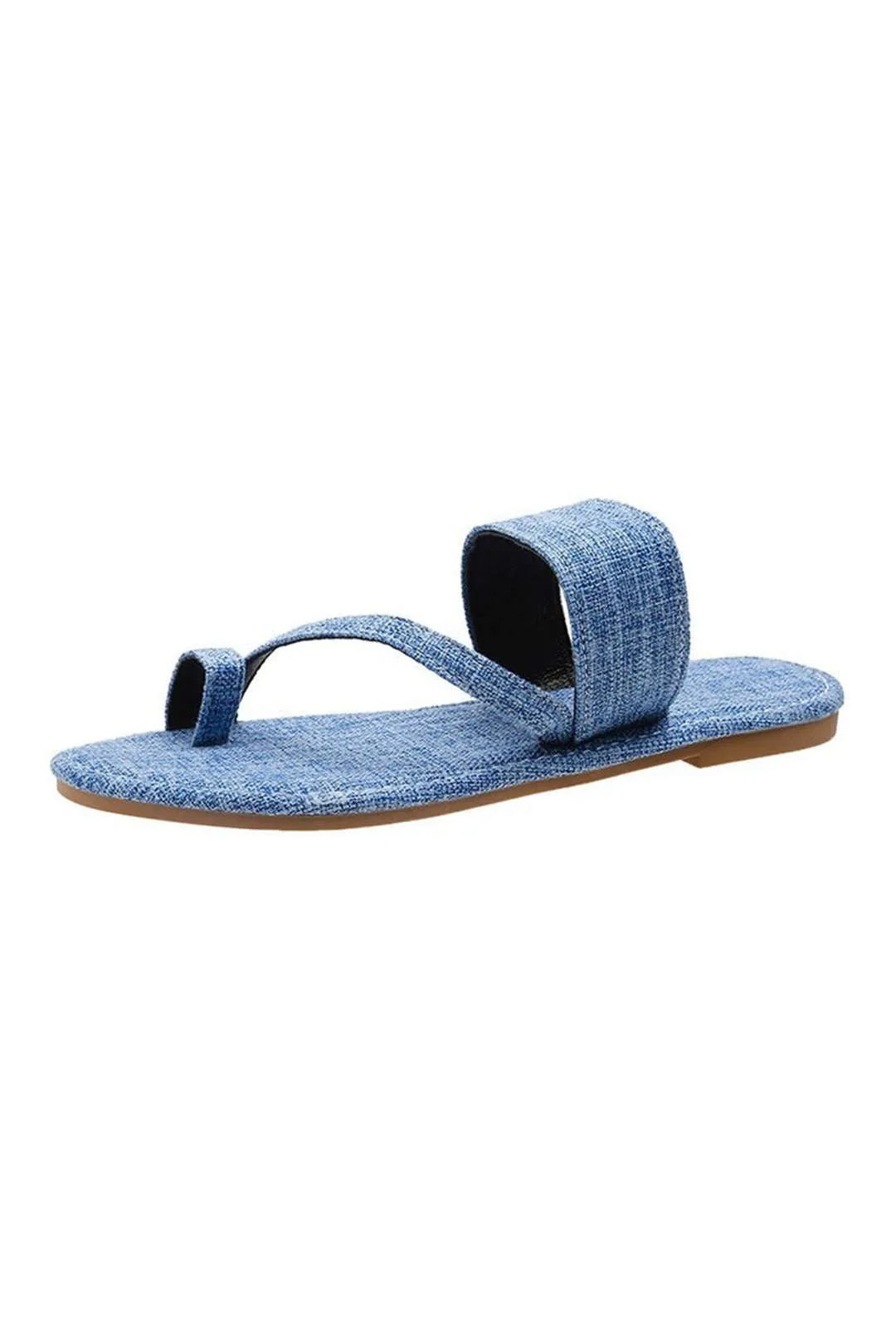 Denim Asymmetrical Crossed Almond Toe Slippers sold by Micas product image thumbnail 2