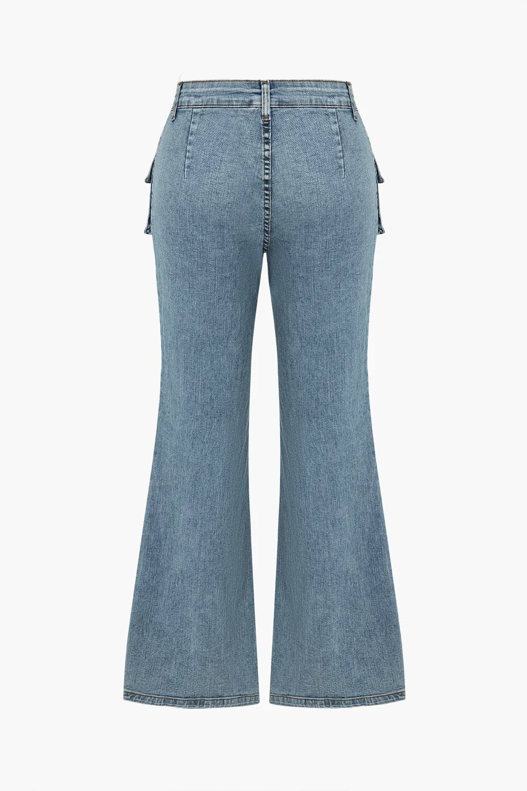 Solid denim lomme høje talje jeans sold by Micas product image thumbnail 2