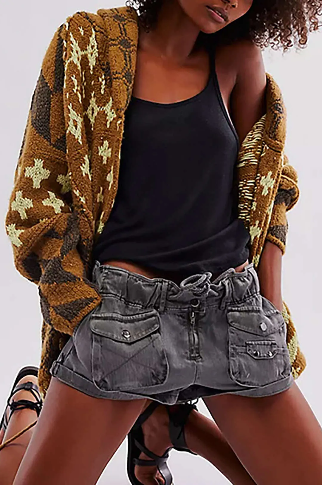 Retro Pattern Knit Button Cardigan sold by Micas product image thumbnail 4